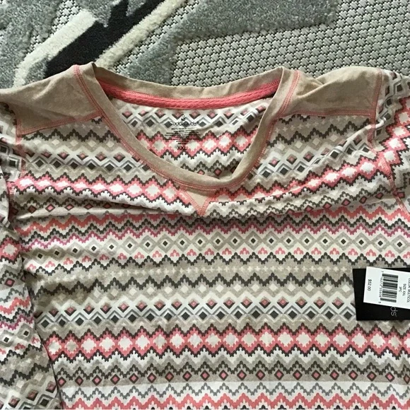 Cuddl Duds Pink and Cream Pajamas with Cozy Fair Isle Design - Picture 3 of 3